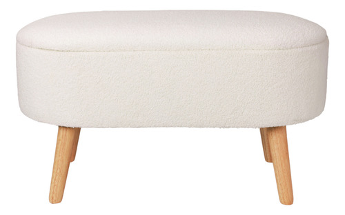 Taburete Otomano Largo De Tela Teddy Para Sala Y Recámara