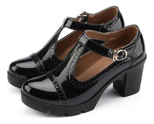 B Mujeres Plataforma Oxford Tacón Grueso Sandalias Zapatos