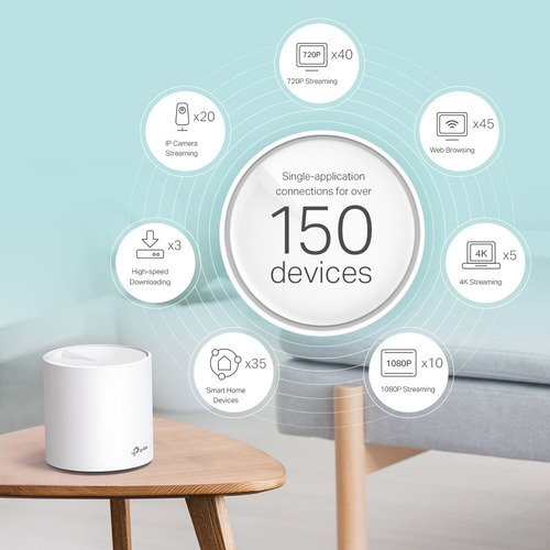 Roteador Tp-link Wifi 6 Deco X60 Ax5400 Dual Band Whole-home Mesh Pack Com 3 Unidades Bivolt 110v/220v Cor Branco