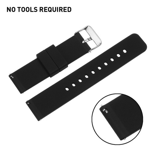 Correa Deportiva Lisa Con Hebilla Para Suunto 7 Negro 2.4 Cm