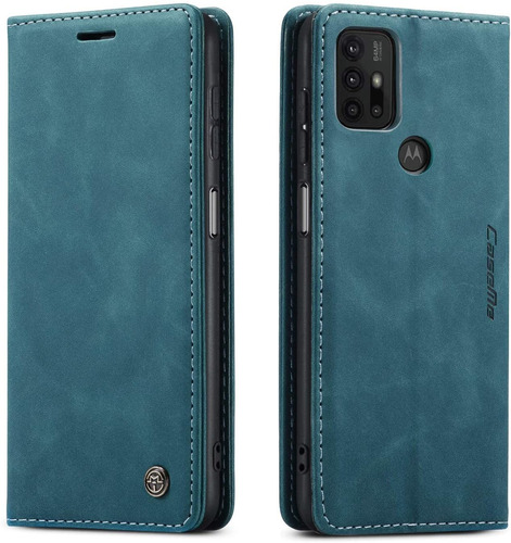 Funda Con Tapa Para Motorola Moto G30/g10 - Verde Azulado