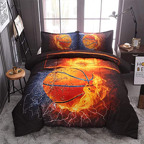 Basketball Print, With And Ice Pattern, Comforter Quilt...