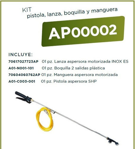 Kit Lanza Manguera Para Aspersora De Motor Completo