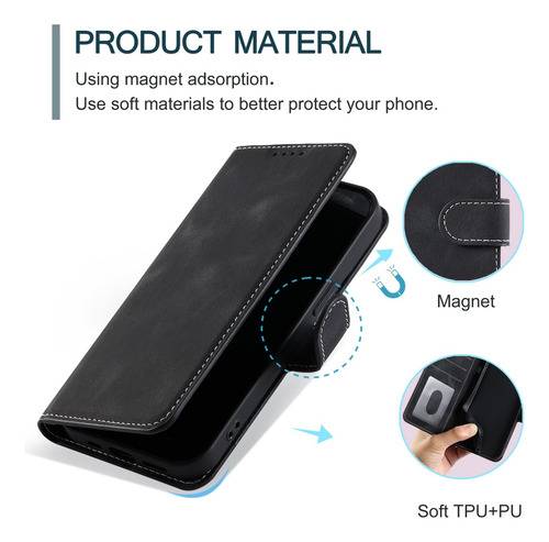 Funda Para Huawei Honor 10x Lite/20s/200 Lite 5g Wallet De Piel Sintética Con Soporte Abatible Que Protege La Funda Del Teléfono A Prueba De Golpes