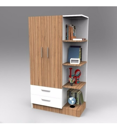 Placard Ropero Dormitorio 2 Puertas 2 Cajones Organizador