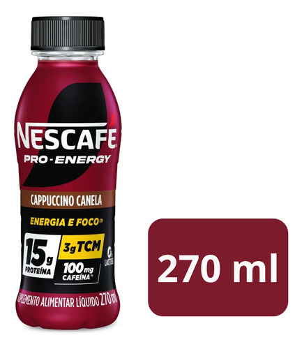 Pack Com 6 Uni Pro Energy Capuccino Canela 270ml Nescafé