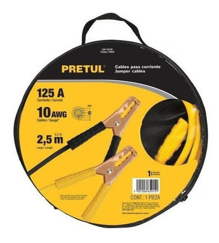Imagen 2 de 2 de Cables Para Iniciar Batería Carro 2mtrs 10awg - Pretul 22807