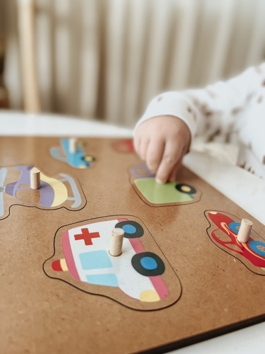 Imagen 2 de 7 de Juego Encastre Madera Con Agarre Didácticos Infantil Niños