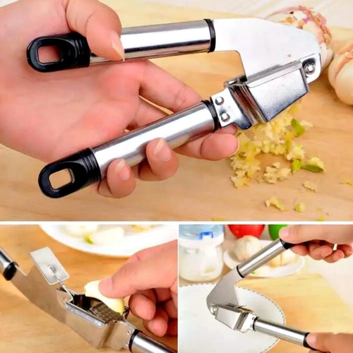 Imagem 3 de 8 de Espremedor Triturador De Alho Inox Com Tambor Removível