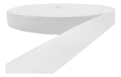 Gorgorão / Fita Viés Branco 22mm - Rolo C/ 100 Metros Branco Liso