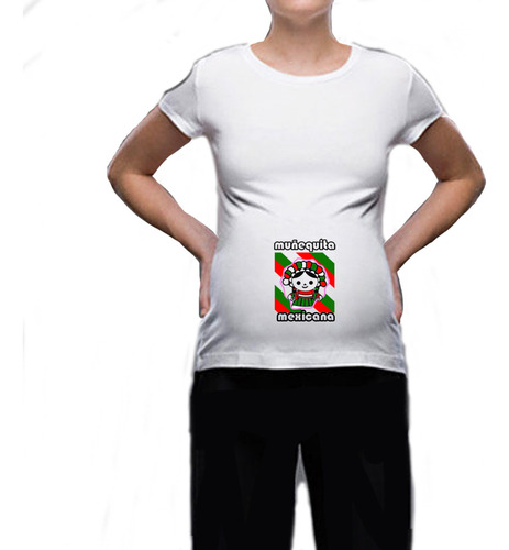 Playera Embarazo Maternidad Septiembre 15 Muñequita Mexicana