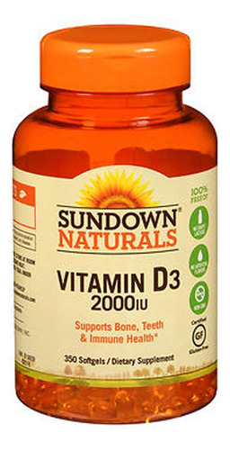 Sundown Naturals Super Potencia Vitamina D3, 2000iu, Tamao V