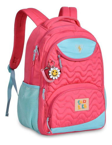 Mochila De Costas Luluca Lulike Soft Rosa 2 Chaveiros - Clio