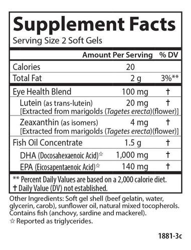 Carlson Labs Super Dha Plus 1000mg, Luteina 20mg 120caps Sabor Sin Sabor