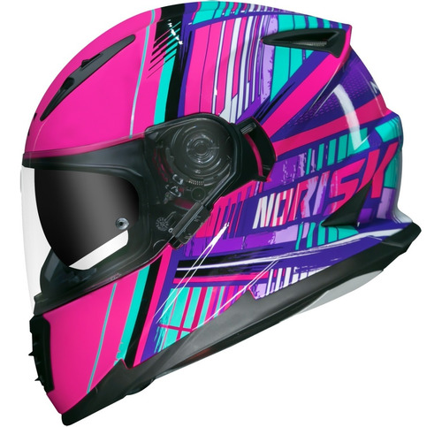 Capacete Norisk Ff302 Soul Advance Rosa/turquesa Promoção