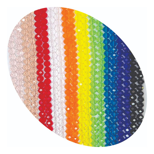 Cristal De Roca 8mm Vidrio Facetado Dona Bijou 5 Tiras Rojo 40 Cm 8 Mm
