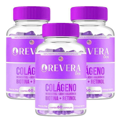 Revera Caps 1 Pote 60 Cápsulas Original Rejuvenescedor Novo Sem Sabor