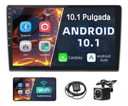 Estéreo de automóvil Bluetooth de un solo Din: Audio de pantalla táctil IPS  de 9 pulgadas con Carplay, Android Auto, MirrorLink, cámara de reversa