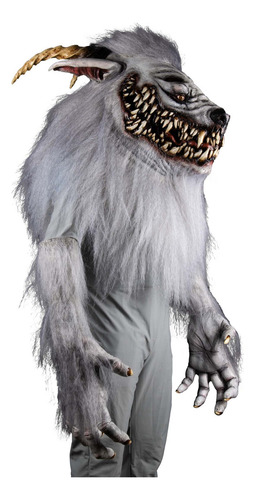 Máscara Snarling Werewolf Disfraz Halloween Hombre Lobo Fero Color Blanco Nightmare Collection
