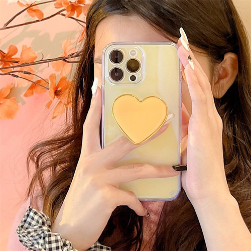 Láser Funda Con Pop Socket Corazón Para iPhone