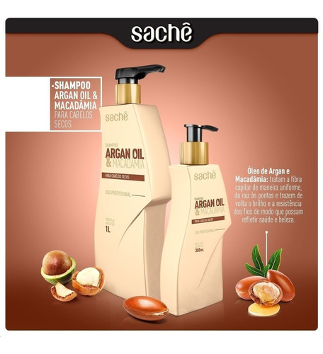 Shampoo Argan Oil & Macadâmia 1 Litro Sachê Professional