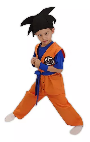 Fantasia Infantil Goku + Cabelo Super Sayajin Blue 1a10 Anos