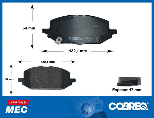 Imagen 3 de 8 de Pastilla De Freno Chevrolet Onix 1.0 T 2020 En Adelante