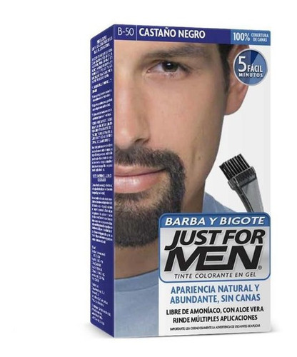 Just For Men Cubre Canas Barba Y Bigote Castaño Negro