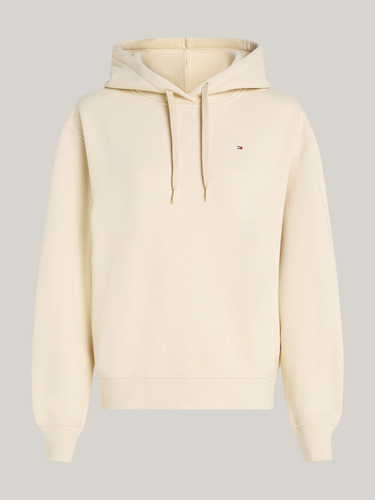 Polerón Hoodie Con Logo Bordado Beige Tommy Hilfiger