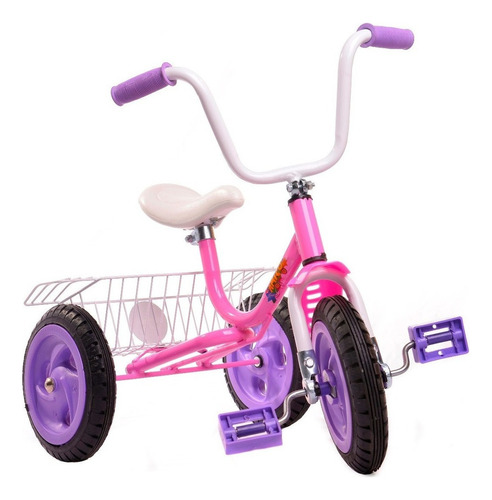 - Triciclo Infantil Pedal Vxplay Caño Reforzado Rdas Macizas Color Rosa