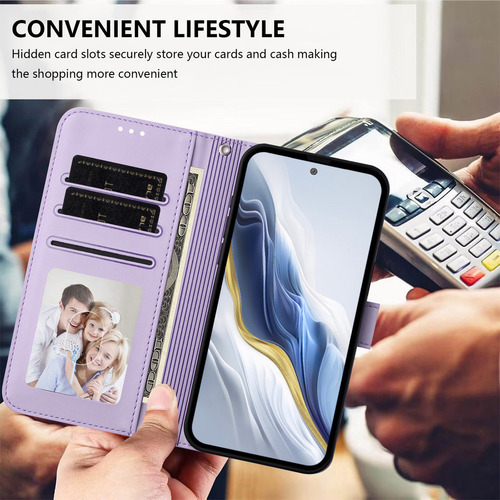 Funda De Piel Tipo Cartera Para Teléfono Infinix, Tarjetero, Color Morado Pt188