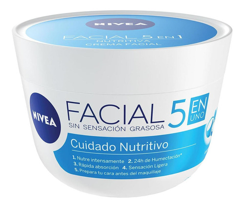 Nivea Crema Facial Hidratante 5 En 1 Cuidado Nutritivo 50 Ml