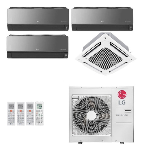 Ar Condicionado Multisplit Quad 51000 Btu(3x9000+24000) Quente/frio - Inverter - LG - 220v - Amnw24gtpa0 Amnw09gsjr0 / A4uw30gfa2 Ar Condicionado Multisplit Quad 51000 Btu(3x9000+24000) Quente/frio - Inverter - LG - 220v - Amnw24gtpa0 Amnw09gsjr0 / A4uw30gfa2