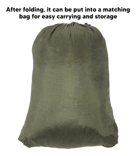 Hamaca De Camping Con Red 210t Nylon Para Viajes Ourdoor Verde Musgo