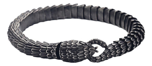 Pulsera Hombre De Lujo Escamas De Serpiente Ouroboro Vikings
