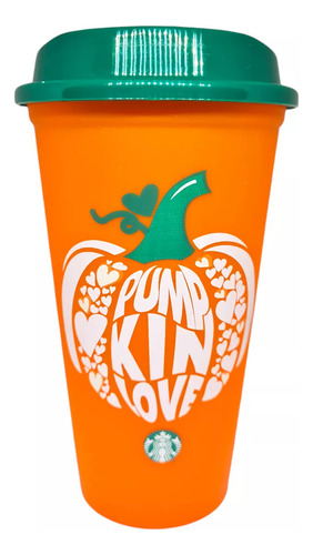 Vaso Reusable Starbucks Pumpkin Love Calabaza Otoño