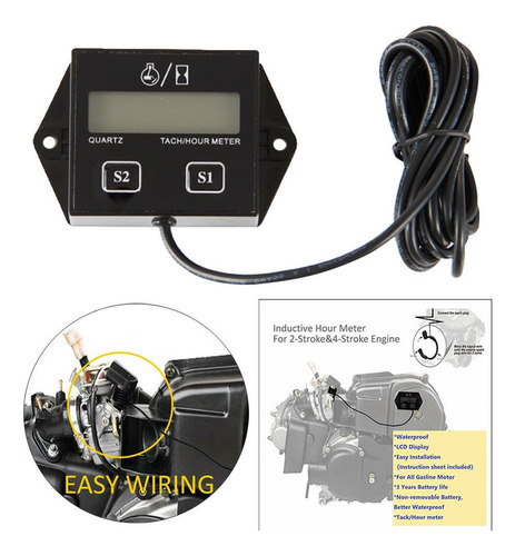 Tacómetro / Medidor De Horas Digital Lcd Rpm Motocicleta