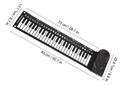 Portátil 49 Teclas Teclado Electrónico Mano Rolling Up