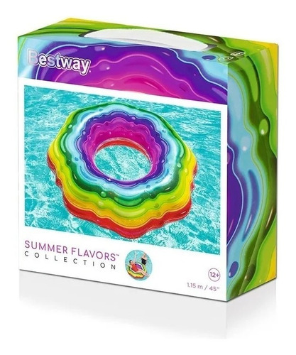 Imagen 1 de 10 de Bestway Salvavidas Arcoiris 115 Cm 6778 36163