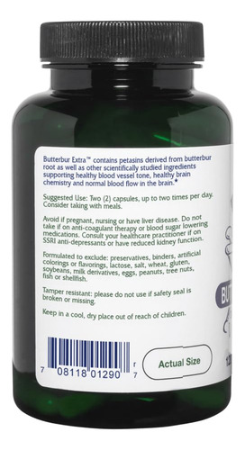 Suplemento Vitanica Butterbur Extra 120 Cápsulas Veganas