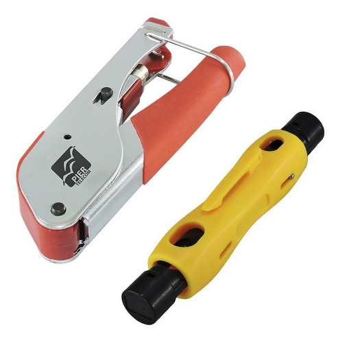 Imagem 2 de 9 de Kit Alicate Crimpar Compressão + Decapador Rg59 Rg6 Coaxial