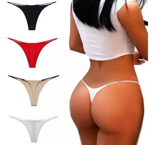 4 Pzs/set Tangas Sexy De Cintura Baja Para Mujer