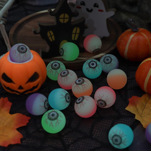 25 Bolas Hinchables De Halloween Estilo Ping Pong Multicolor