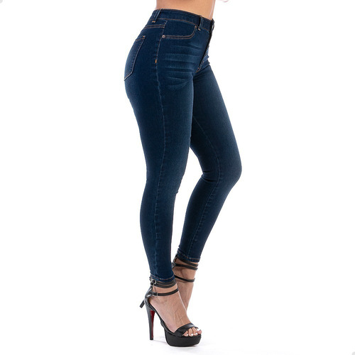 Imagen 3 de 8 de Pantalón Jeans Mezclilla Stretch Dama Con Botones Al Frente
