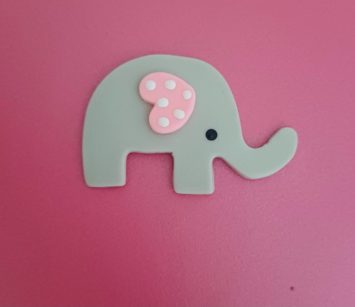 60 Mini Figura Elefante Rosa Ideal Para Pegar En Distintivos