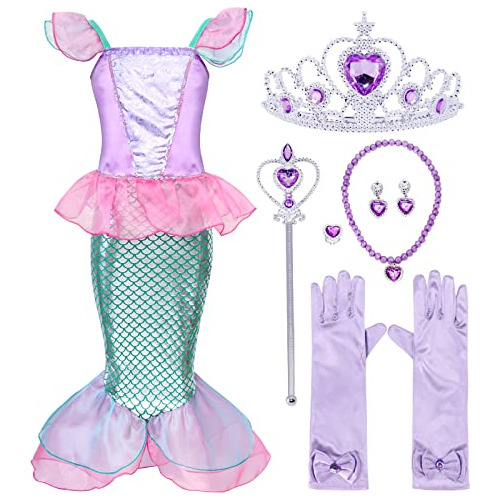 Trajes De Sirena Niñas, Disfraz De Princesa Cumpleaño...