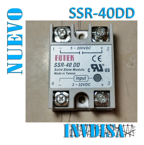 Relevador Estado Solido Ssr-40dd 200vdc 40amp  - N U E V O