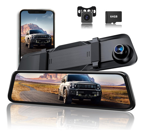 Cámara De Coche 4k Con Pantalla Táctil Dashcam Con 64 Gb