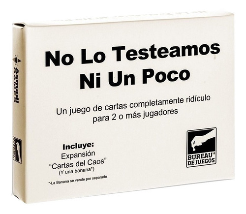 Imagen 1 de 1 de Juego de cartas No lo testeamos ni un poco Buró