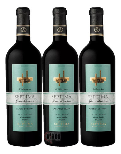 Vino Septima Gran Reserva 10 Barricas Cabernet Franc Pack X3